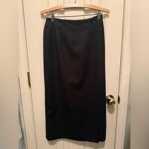 Talbots Classic 100% Wool Black Pencil Skirt
